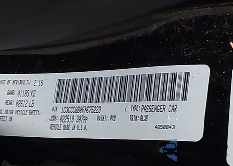 2015 Chrysler 200 S z USA, uszkodzony, nr VIN 1C3CCCBB0FN675223